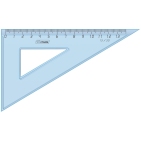Треугольник 30°, 19см Стамм, прозрачный флуоресцентный, 4цв., с окружностями