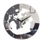 Часы-наклейка, серия: DIY, "Земля", d-29 см, 1 ААА, серебро   