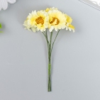 Цветы для декорирования "Солнечный привет" 1 букет=6 цветов 16х9 см 