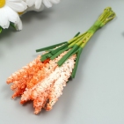 Декор для творчества "Иван чай" 1 букет=10 цветков оранжевый 1,5х14 см      
