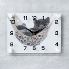 Часы настенные, серия: Животный мир, "Котенок в гамаке", 20х26 см  микс 