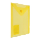 Папка-конверт с кнопкой "Brauberg" А6, 105х148мм, 180мкм, желтая, 227319