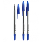 Ручка шариковая Стамм "511" синяя, 0,7мм, прозрачный корпус