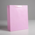 Пакет подарочный «Розовый», 26 х 32 х 12  см   