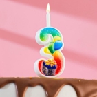Свеча для торта цифра "Подарок"  3 