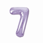 Шар фольгированный 40" цифра "7", цвет пастельный фиолетовый Slim 