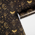 Бумага упаковочная глянцевая «Золотой космос», 70 × 100 см 
