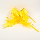 Бант-бабочка №7 органза с полосой пластик, жёлтый 1020434   