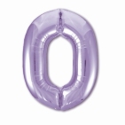 Шар фольгированный 40" цифра "0", цвет пастельный фиолетовый Slim (гелий) 755174 4824495