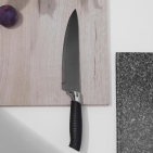 Нож с антиналипающим покрытием "Супер-блэк" лезвие 20 см, цвет черный 