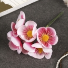 Декор для творчества "Плюмерия розово-белая" (набор-букет 6 цветков) d=4.7 см 11 см          