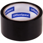 Клейкая лента упаковочная OfficeSpace, 48мм*40м, 45мкм, черная, ШК