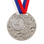 медаль призовая 058 диам 5 см. 2 место. Цвет серебро       
