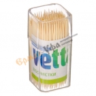 Зубочистки 150 шт бамбук пластик уп VETTA