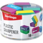 Точилка пластиковая Berlingo "ColorShift",  2 отверстия, контейнер, ассорти, туба