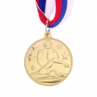 Медаль тематическая 123 "Плавание" диам 3,5 см Цвет зол   