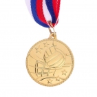 Медаль тематическая 124 "Волейбол" диам 3,5 см Цвет зол   