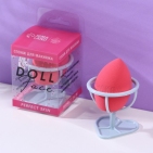 Спонж-капля Doll face на пластиковой подставке для сушки и хранения   