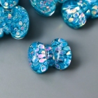 Декор для творчества пластик "Синий бантик" кристалл 1х1,4 см  