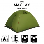Палатка треккинговая DAKOTA 4 размер 210 х 240 х 140 см, 4 х местная   