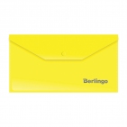 Папка-конверт на кнопке C6 Berlingo, 180мкм, желтая