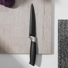 Нож с антиналипающим покрытием "Супер-блэк" лезвие 13 см, цвет черный 