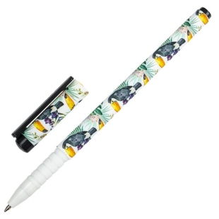Ручка шариковая BRAUBERG SOFT TOUCH GRIP "TOUCAN", СИНЯЯ, мягкое покрытие, узел 0,7 мм, 143720 фото 101846