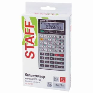 Калькулятор STAFF инженерный двухстрочный STF-169, 10+2 разрядов, 143х78мм, 250138 фото 107683