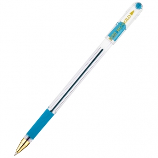 Ручка шариковая MunHwa "MC Gold" голубая, 0,5мм, грип, штрих-код фото 89819
