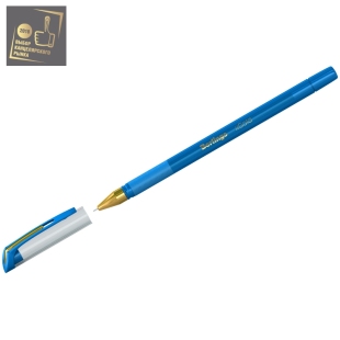 Ручка шариковая Berlingo "xGold" голубая, 0,7мм, игольчатый стержень, грип фото 88261