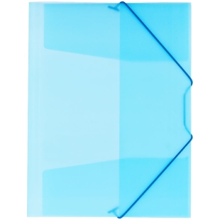 Папка на резинке OfficeSpace А4, 400мкм, синяя полупрозрачная фото 82908