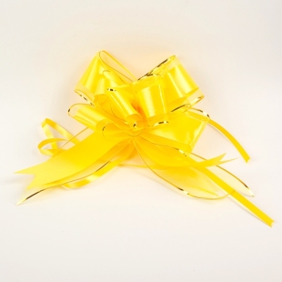 Бант-бабочка №7 органза с полосой пластик, жёлтый 1020434    фото 77927