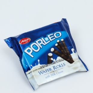 Шоколадные вафельные трубочки Porleo с молочным кремом, 20 г    фото 85590