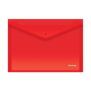 Папка-конверт на кнопке А4 Berlingo, 180мкм, красная фото 96061