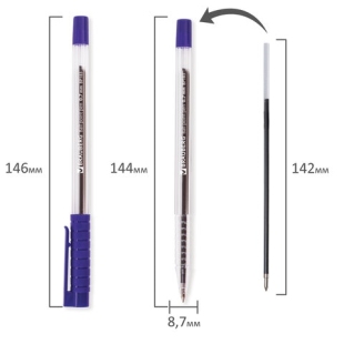 Ручка шариковая BRAUBERG Flash, корпус прозрачный, узел 0,7мм, линия 0,35мм, синяя, 141031 фото 101229