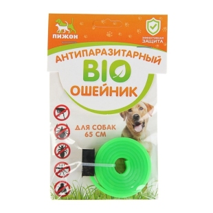 Биоошейник антипаразитарный "ПИЖОН" для собак от блох и клещей, зелёный, 65 см    фото 107664