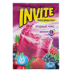 Растворимый напиток Invite ягодный микс, 9 г  фото 97442