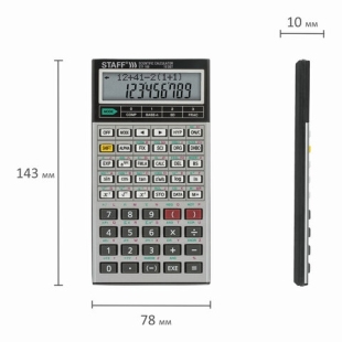Калькулятор STAFF инженерный двухстрочный STF-169, 10+2 разрядов, 143х78мм, 250138 фото 107680