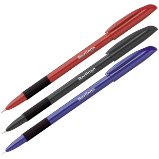 Ручка шариковая Berlingo "Metallic Pro", синяя, 0,7мм, грип фото 89829