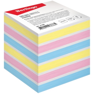 Блок для записи на склейке Berlingo "Rainbow", 8*8*8см, цветной, пастель фото 105178