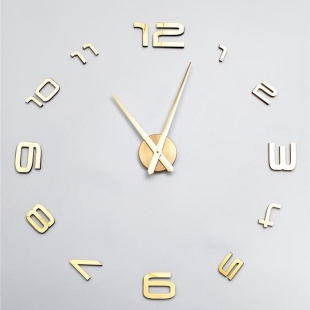 Часы-наклейка DIY "Акстелл", d-120 см, золотистые        фото 77423