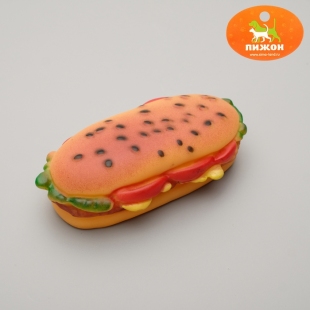 Игрушка пищащая "Бутерброд", 13 см    фото 84416