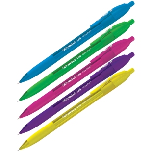 Ручка шариковая автоматическая Berlingo "Triangle 110 RT Color" синяя, 0,7мм, трехгр., игол.стержень фото 87658