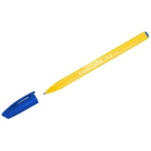 Ручка шариковая Luxor "InkGlide 100 Icy" синяя, 0,7мм, трехгран., оранжевый корпус фото 78544