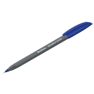 Ручка шариковая Berlingo "Triangle Silver" синяя, 1,0мм, трехгран. фото 79810