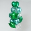 Букет из шаров "Хром", фольга, латекс, с конфетти, набор 14 шт, цвет зеленый (гелий) t('фото') 96590