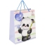 Пакет подарочный 26,5x12,7x33см ЗОЛОТАЯ СКАЗКА "Lovely Panda", глиттер, белый с голубым, 608241 t('фото') 99346