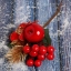 Декор "Зимнее очарование" цветы ягоды хвоя золото 13 см t('фото') 72258