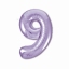 Шар фольгированный 40" цифра "9", цвет пастельный фиолетовый Slim
