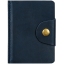 Визитница карманная OfficeSpace на кнопке, 10*7 см, 18 карманов, натуральная кожа, темно-синий t('фото') 85093